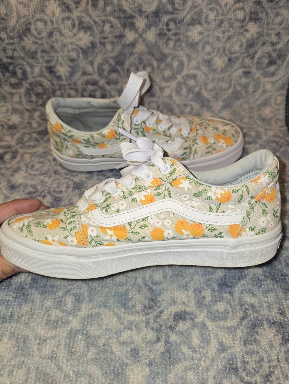 VANS Orange Floral Lace Ups